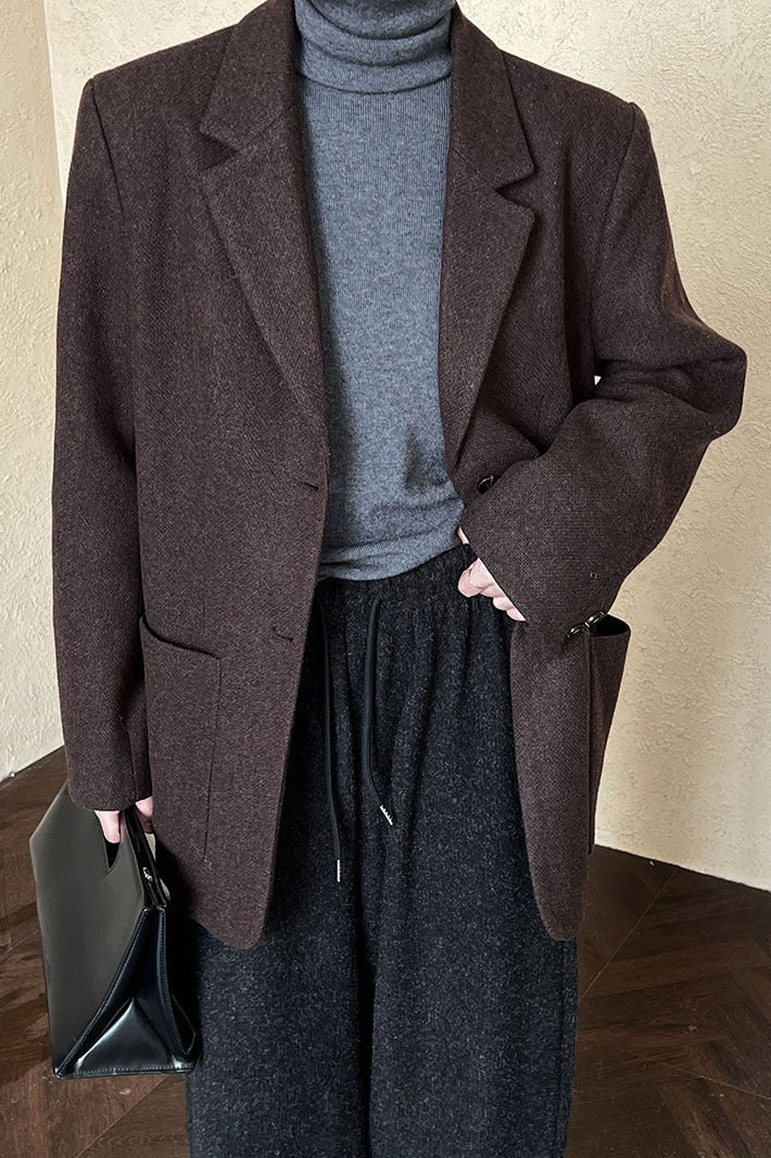 Wool Blend Relaxed Fit Blazer