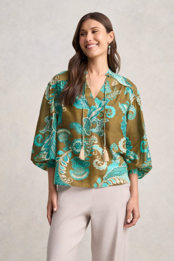 Cotton Silk Blouse - Statement Paisley