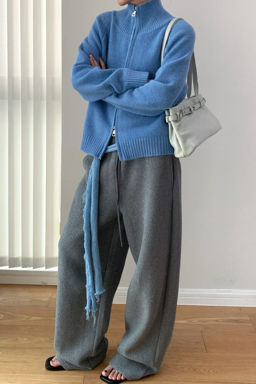 Soft Knit Zipper Cardigan