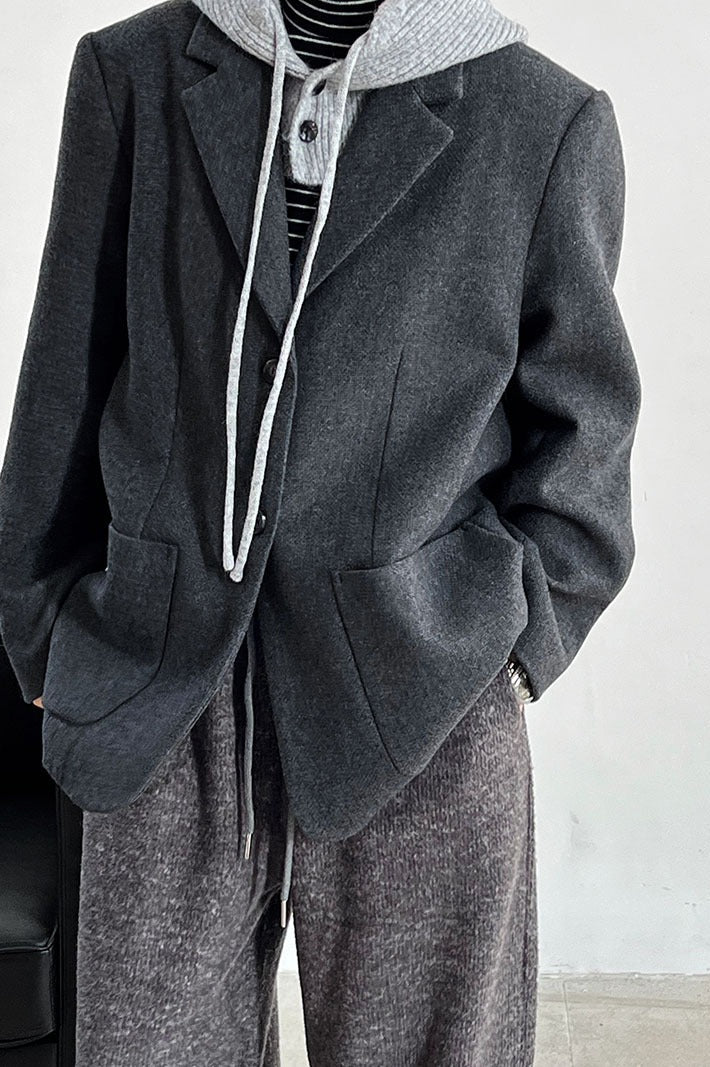 Wool Blend Relaxed Fit Blazer