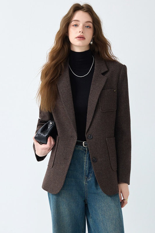 Maillard Brown Wool Blazer