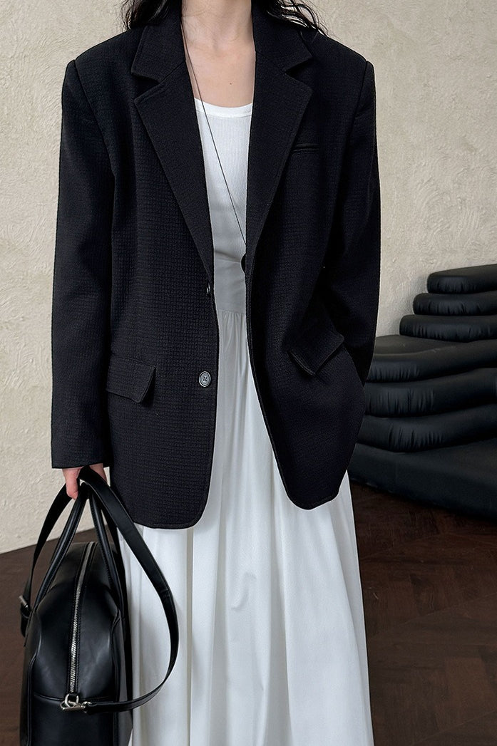 Waffle Textured Oversized Blazer