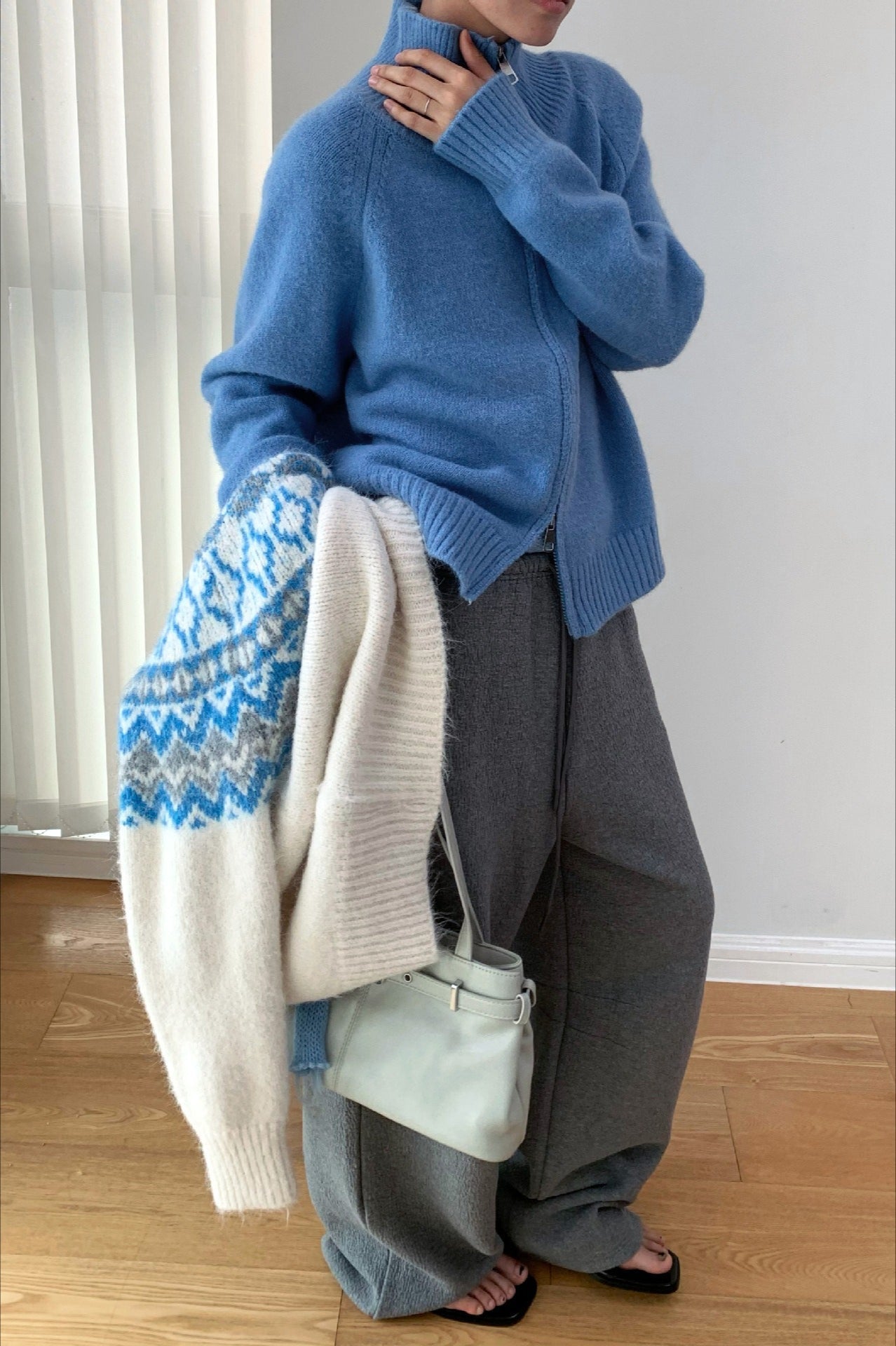 Soft Knit Zipper Cardigan