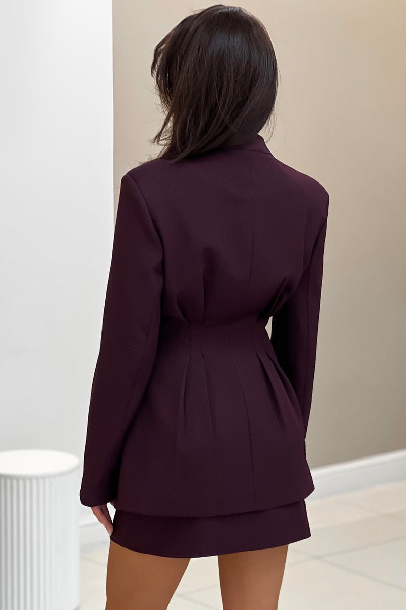 V Neck Waist Detail Blazer