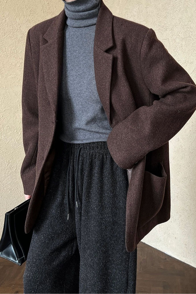 Wool Blend Relaxed Fit Blazer