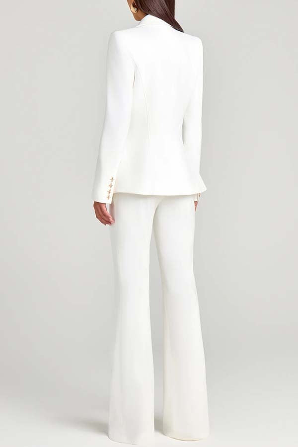 Metal Button Long Sleeve Blazer