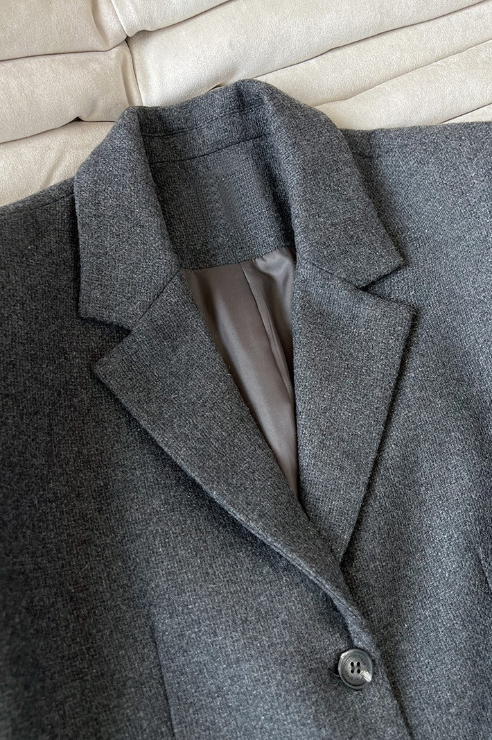 Wool Blend Relaxed Fit Blazer