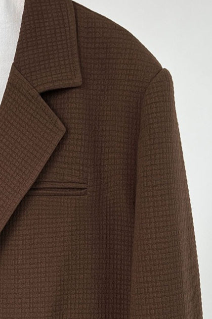 Waffle Textured Oversized Blazer
