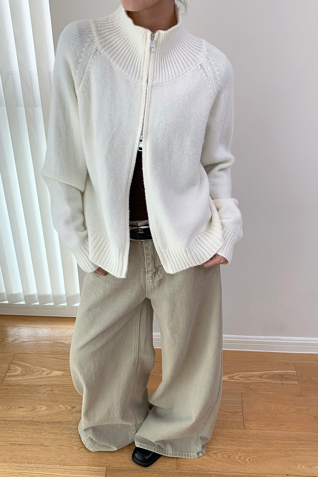 Soft Knit Zipper Cardigan